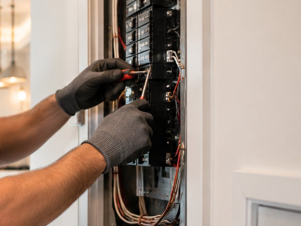 Clean residential electrical panel installation