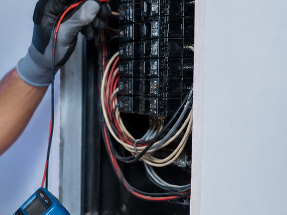 Electrical panel prepared for testing and troubleshooting
